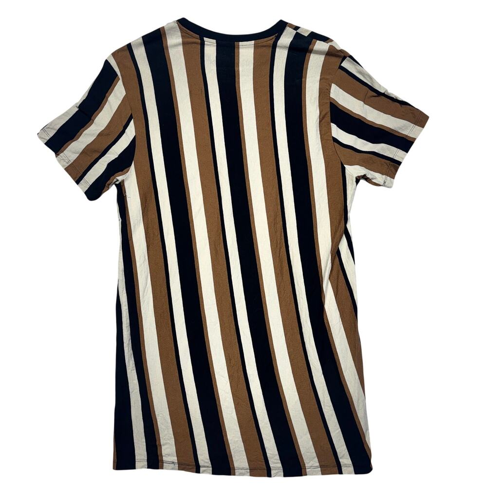 San Francisco Work Shirt XL Brown Black Striped 70s Style Short Sleeve Retro - Picture 2 of 6